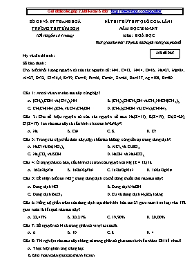 Đề thi thử Trung học phổ thông Quốc gia lần 1 môn Hóa học - Mã đề 065 - Năm học 2016-2017 - Trường THPT Bỉm Sơn (Có đáp án)